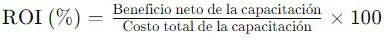 Evaluación de la capacitación fórmula ROI